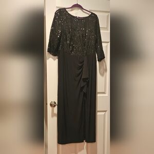 Alex Evenings Black Sequined Gown